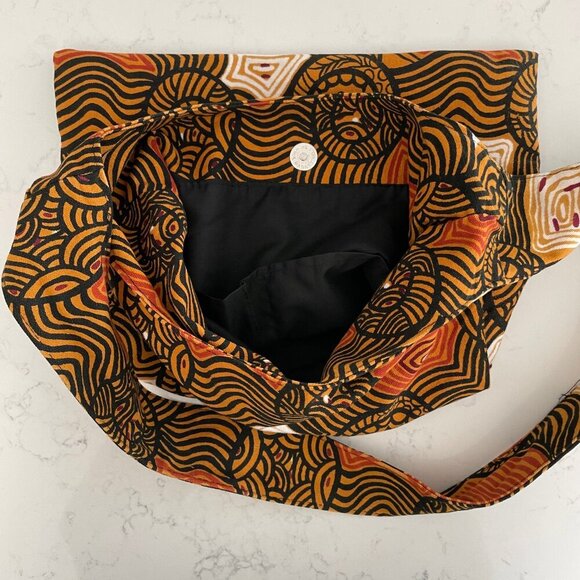 OzAboriginal Jukurrpa Cotton Canvas Crossbody Bag by Artist Bessie Liddle OS - Picture 4 of 7